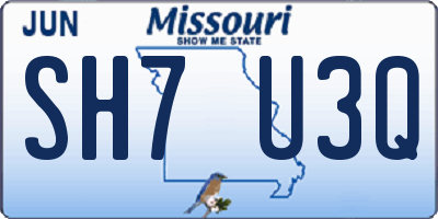 MO license plate SH7U3Q
