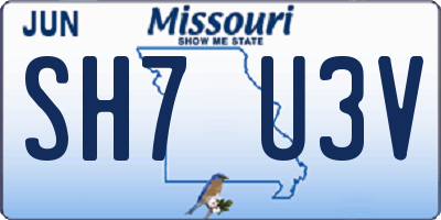 MO license plate SH7U3V