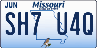 MO license plate SH7U4Q