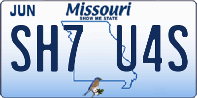 MO license plate SH7U4S