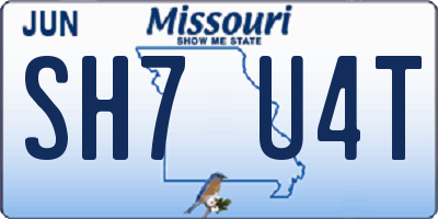 MO license plate SH7U4T