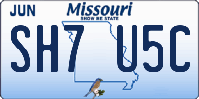 MO license plate SH7U5C