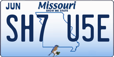 MO license plate SH7U5E