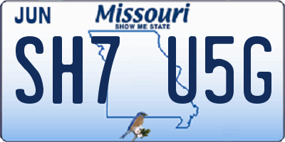 MO license plate SH7U5G