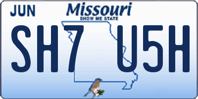 MO license plate SH7U5H