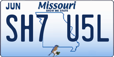 MO license plate SH7U5L
