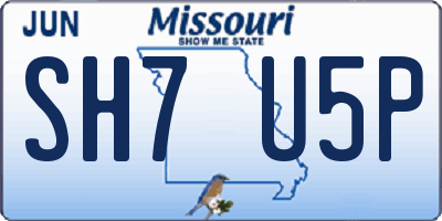 MO license plate SH7U5P