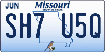 MO license plate SH7U5Q