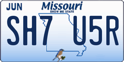 MO license plate SH7U5R