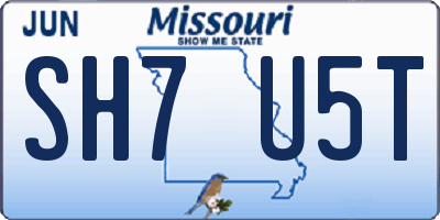 MO license plate SH7U5T