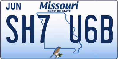 MO license plate SH7U6B