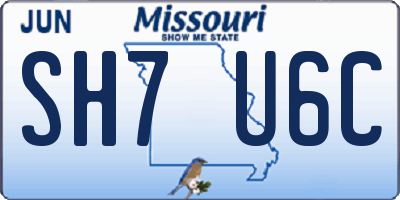 MO license plate SH7U6C