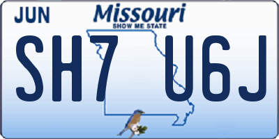 MO license plate SH7U6J