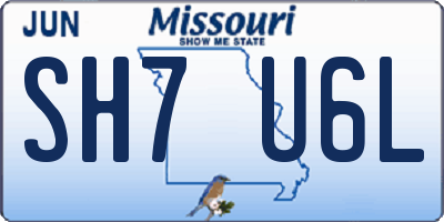 MO license plate SH7U6L