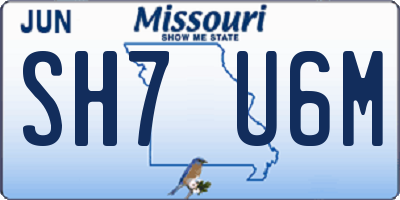 MO license plate SH7U6M
