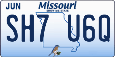 MO license plate SH7U6Q
