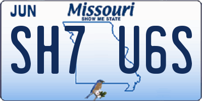 MO license plate SH7U6S