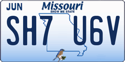 MO license plate SH7U6V