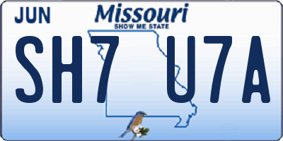 MO license plate SH7U7A
