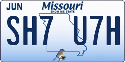 MO license plate SH7U7H
