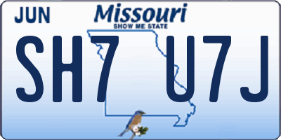 MO license plate SH7U7J