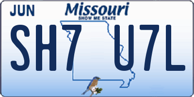 MO license plate SH7U7L