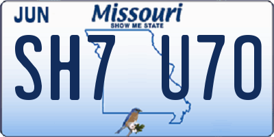 MO license plate SH7U7O