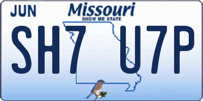 MO license plate SH7U7P