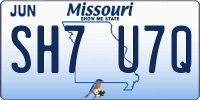 MO license plate SH7U7Q