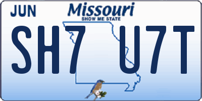 MO license plate SH7U7T