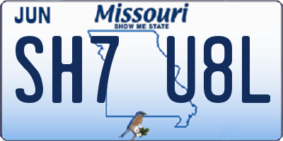 MO license plate SH7U8L