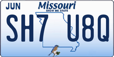 MO license plate SH7U8Q