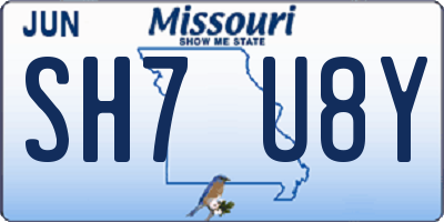 MO license plate SH7U8Y