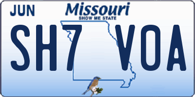 MO license plate SH7V0A