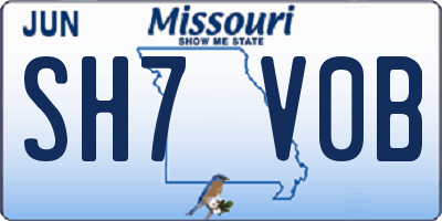 MO license plate SH7V0B