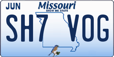 MO license plate SH7V0G