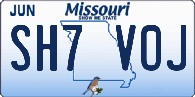 MO license plate SH7V0J