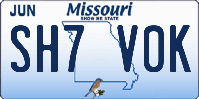 MO license plate SH7V0K