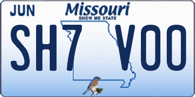 MO license plate SH7V0O