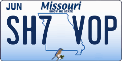 MO license plate SH7V0P