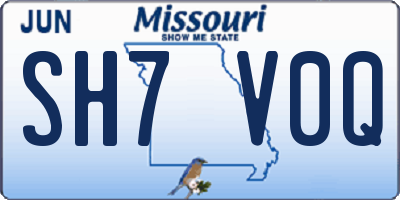 MO license plate SH7V0Q