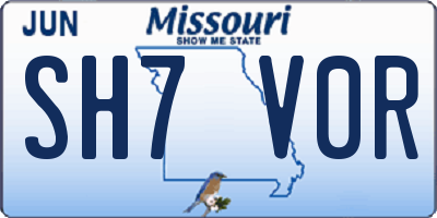 MO license plate SH7V0R