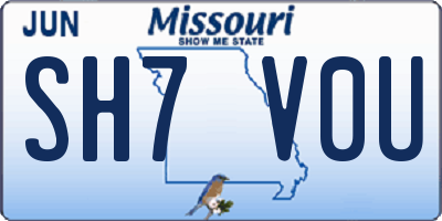MO license plate SH7V0U