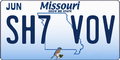 MO license plate SH7V0V