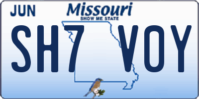 MO license plate SH7V0Y
