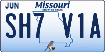 MO license plate SH7V1A