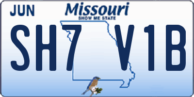 MO license plate SH7V1B