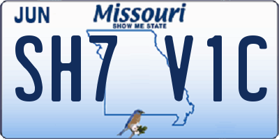 MO license plate SH7V1C