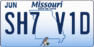 MO license plate SH7V1D