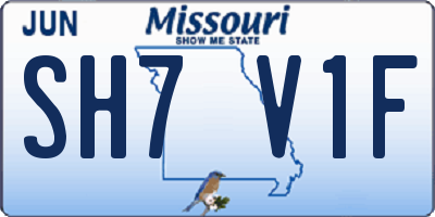 MO license plate SH7V1F